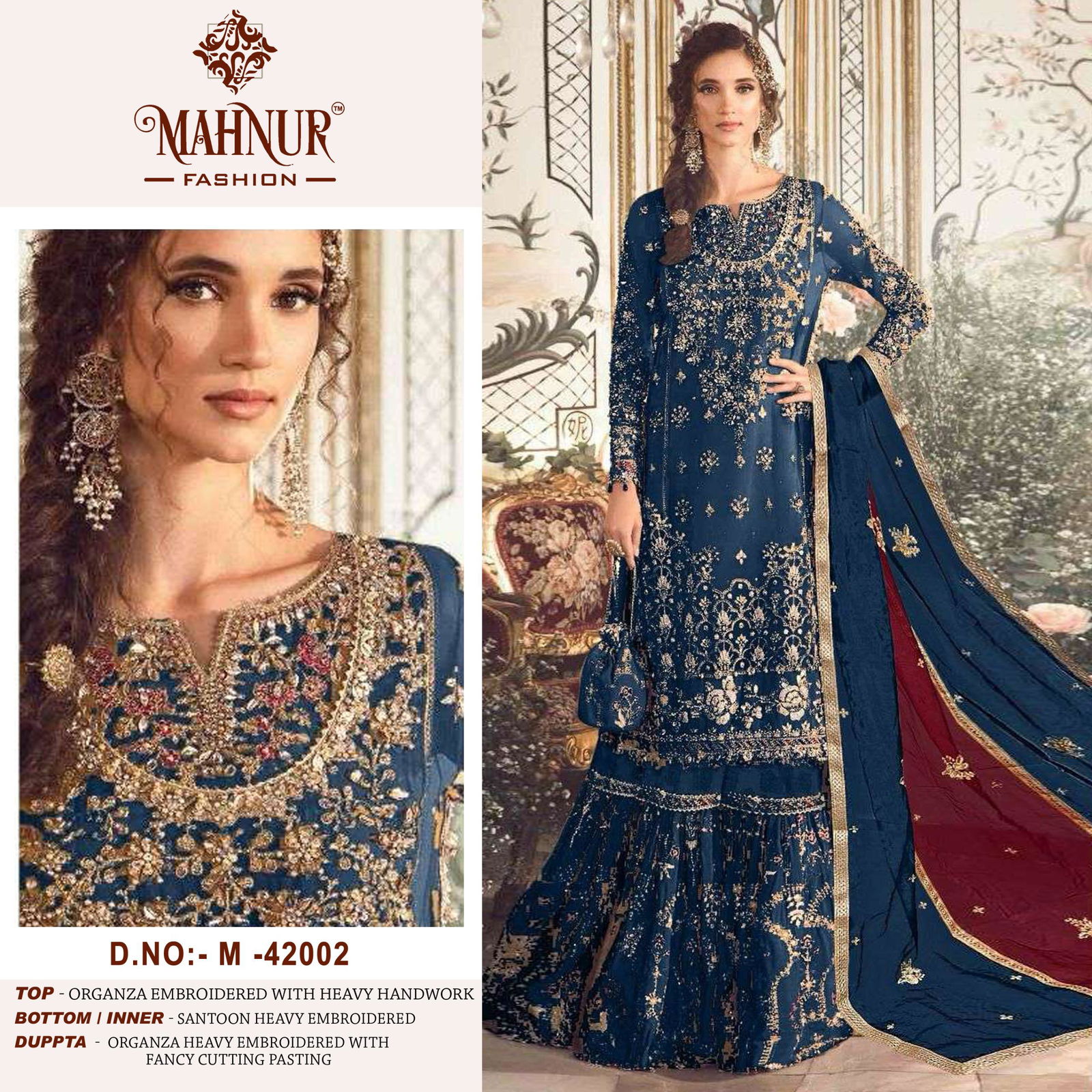 Mahnur Vol 42 Heavy Organza Georgette Pakistani Suits Wholesale Price In Surat
